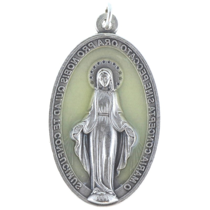 Médaille de la Vierge Miraculeuse lumineuse en métal 4cm