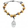 Saint Christopher wood rosary bracelet with a box