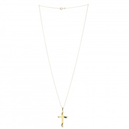 Gold-Plated cross pendant and golden chain 50cm set