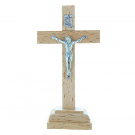 Crucifix with base in wood 11,5cm