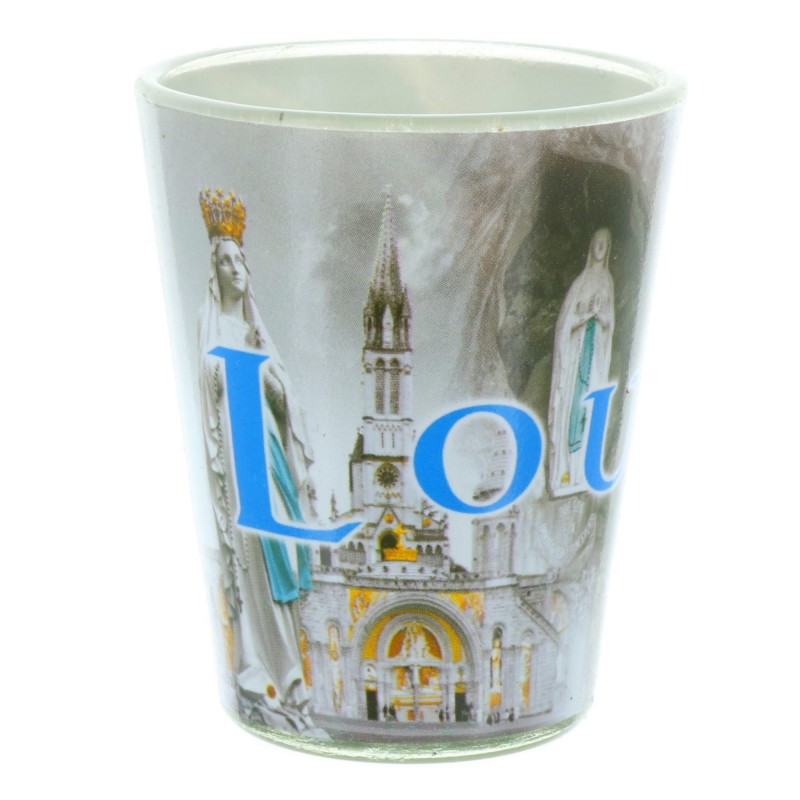 Petit verre pour eau de Lourdes
