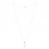 Set of Gold-Plated cross pendant with zirconia and a 45cm golden chain