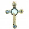Crucifix de Lourdes en métal doré avec 4 vues 12cm