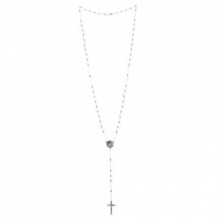 Silver Lourdes rosary with clasp