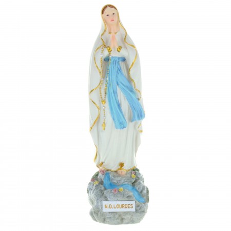 Statue Vierge Marie de Lourdes sur le rocher 18cm