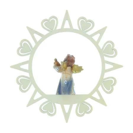 Wooden star for Christmas tree with Angel 8,5 x 8,5cm