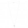 Parure en Argent, pendentif croix à strass sur chaîne de 50cm