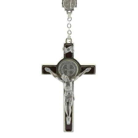 Saint Benedict Wooden rosary with special booklet centerpiece