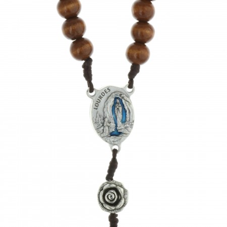 Lourdes water rosary and rose-shaped metal paters