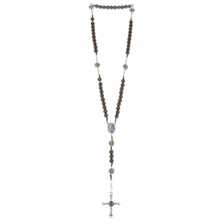 Lourdes water rosary and rose-shaped metal paters