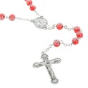 Resin rosary rose-shaped beads and Lourdes Apparition centerpiece