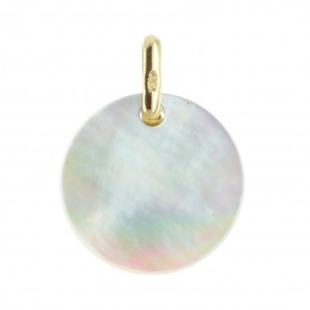 Mother-of-pearl and solid gold Angel medallion