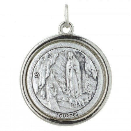 Divine Mercy and Lourdes Apparition Medal diameter 3cm
