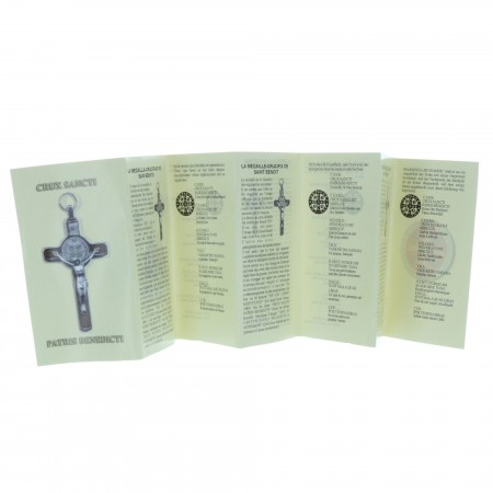 Saint Benedict Crucifix with a cord necklace and booklet