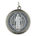Medaglia di San Benedetto di metallo argentato 2cm