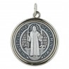 Médaille de Saint Benoît en métal argenté 1,5cm