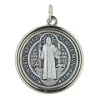 Médaille de Saint Benoît en métal argenté 1,5cm