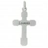 Pendentif croix de Lourdes en métal argenté 6,5cm