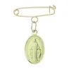 Spilla della Madonna Miracolosa di metallo dorato