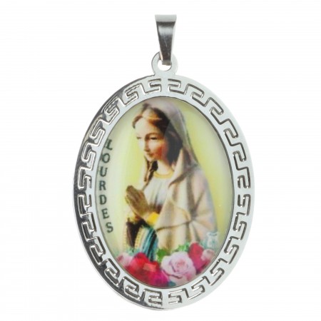 Médaille de la Vierge Marie de Lourdes en acier
