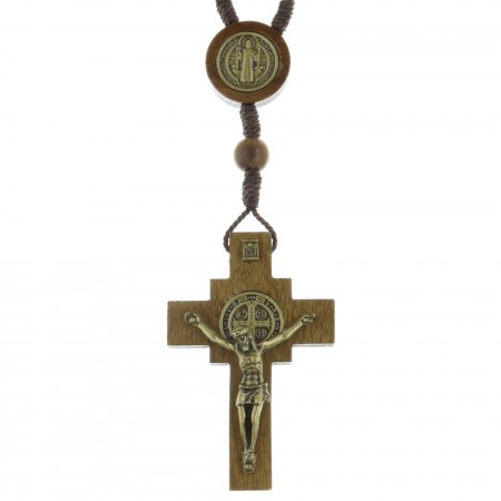 Saint Benedict Wooden single decade rosary