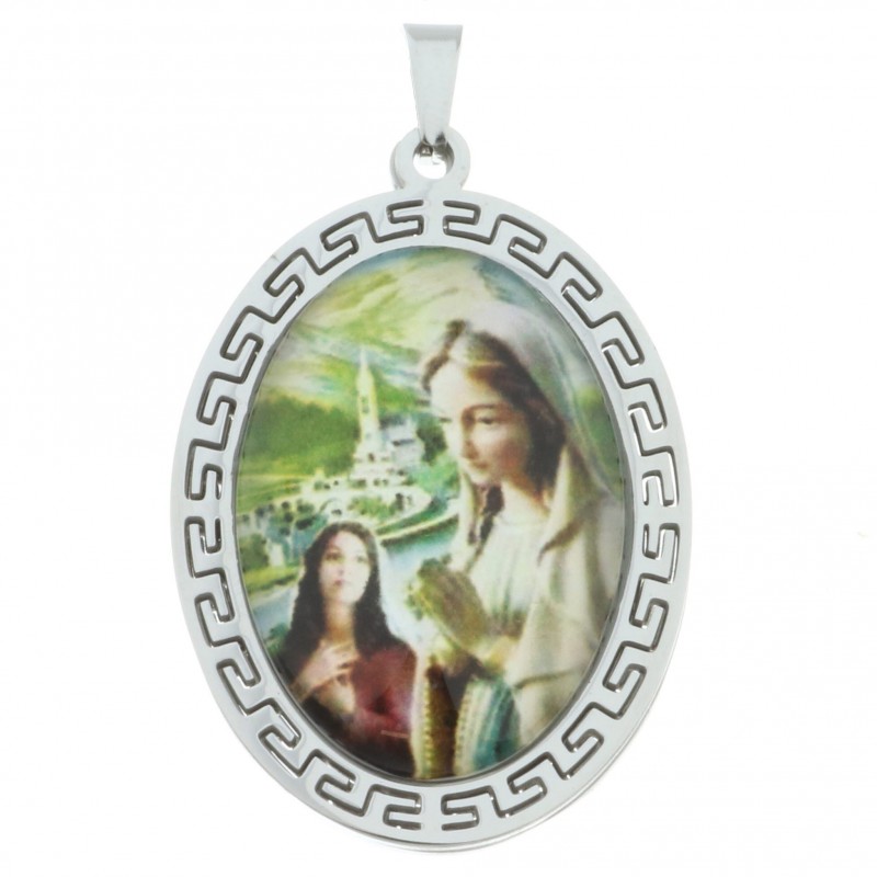 Médaille de l'Apparition de Lourdes en acier doré