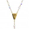 Lourdes rosary in Gold and 4mm Swarovski beads