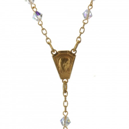 Rosario di Lourdes di Oro 9 carati e cristallo Swarovski