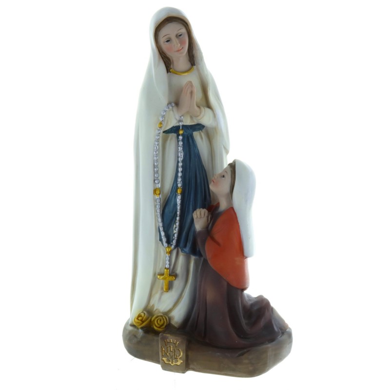 Lourdes Apparition Statue 20cm in patinated resin
