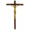 Crucifix en bois avec le Christ doré 45cm