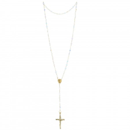 Gold Plated Lourdes rosary with 5mm Swarovski crystal beads