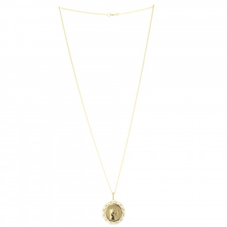 Gold-Plated set Our Lady medallion 18-carat and chain 50cm