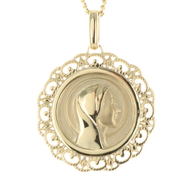 Gold-Plated set Our Lady medallion and chain 50cm