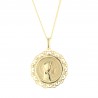 Parure médaille Vierge Marie Plaqué Or 18 carats et chaîne 50cm