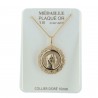 Parure médaille Vierge Marie Plaqué Or 18 carats et chaîne 50cm