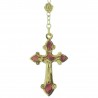 Swarovski crystal Lourdes rosary, Lourdes Apparition centerpiece and rose-shaped paters