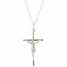 Parure en Argent, pendentif croix avec le Christ et Chaîne 50cm