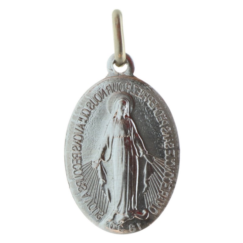 Miraculous Medal in silvery metal