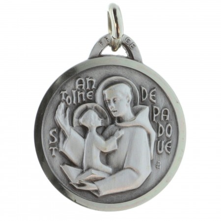 Médaille de Saint Antoine de Padoue argentée
