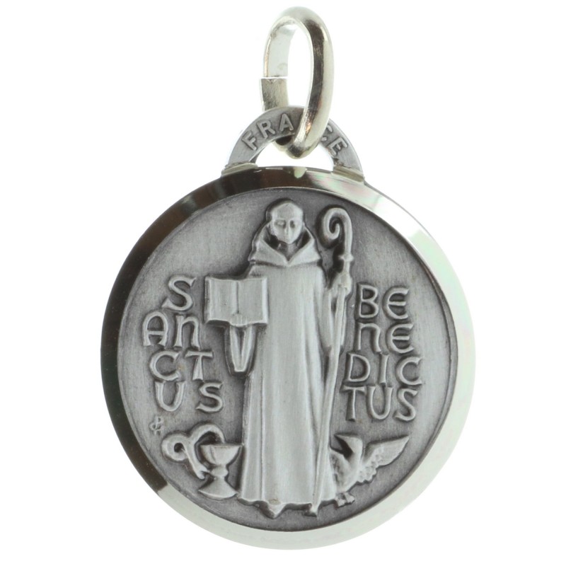 Saint Benedict silver plated Medal
