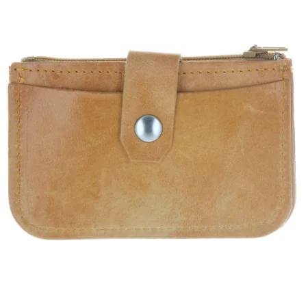 Porte Monnaie de Lourdes en cuir véritable avec un zip