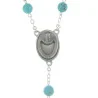 Chapelet de Lourdes en pierre de Turquoise et coeur Eau de Lourdes Chapelet de Lourdes en pierre de Turquoise et coeur Eau de Lourdes