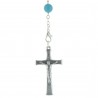 Lourdes Turquoise stone rosary with a water of Lourdes centerpiece