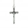 Lourdes Silver rosary, 3mm beads with a classic cross and a clasp