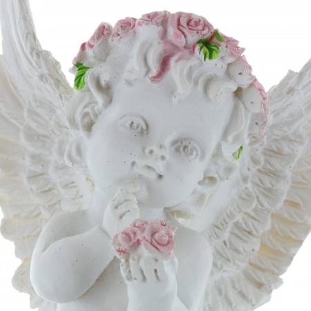 Angel Statue with a wreath of roses 12cm