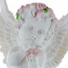 Statue Ange avec une couronne de roses colorée 12cm