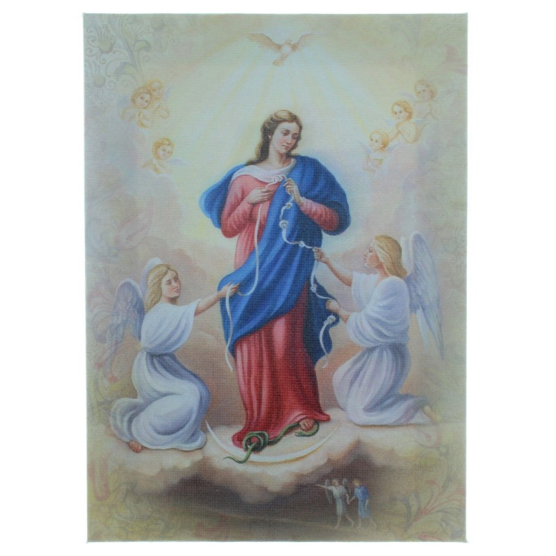 Our Lady Undoer of Knots Frame on printed canvas 13x18cm