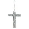 Lourdes Silver Rosary with blue Swarovski Cristal beads