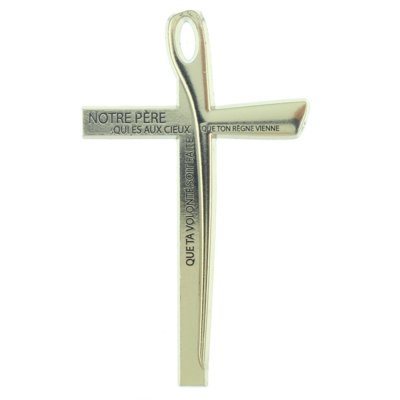 Crucifix en métal avec la prière Notre Père 10cm