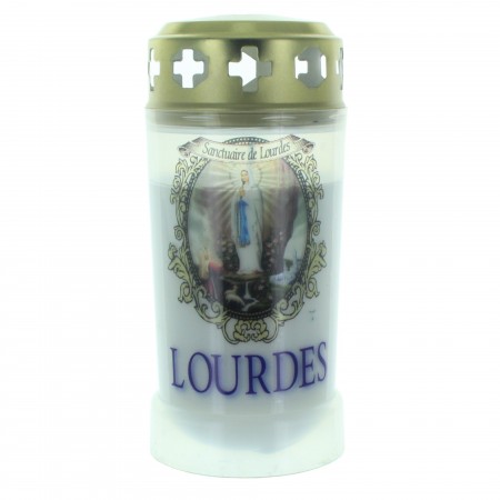 Bougie votive de Lourdes blanche 13cm